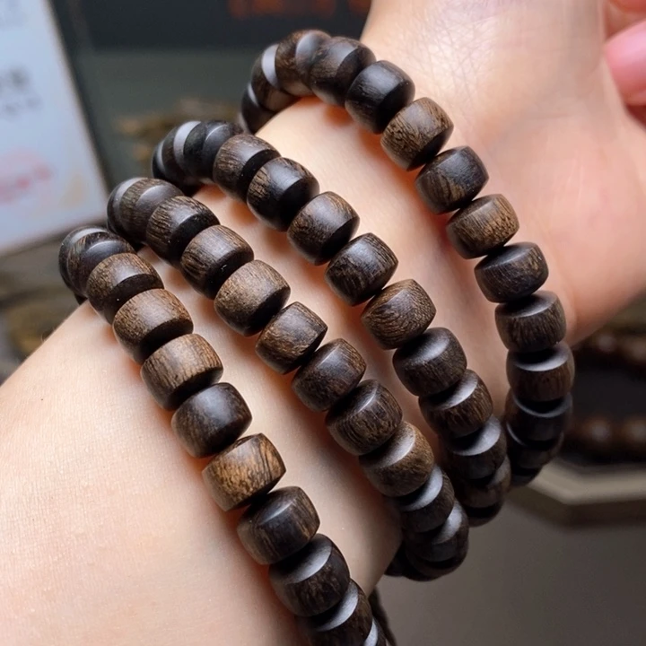 手串沉香越南富森红土玉化瘤疤0.6×0.8×108