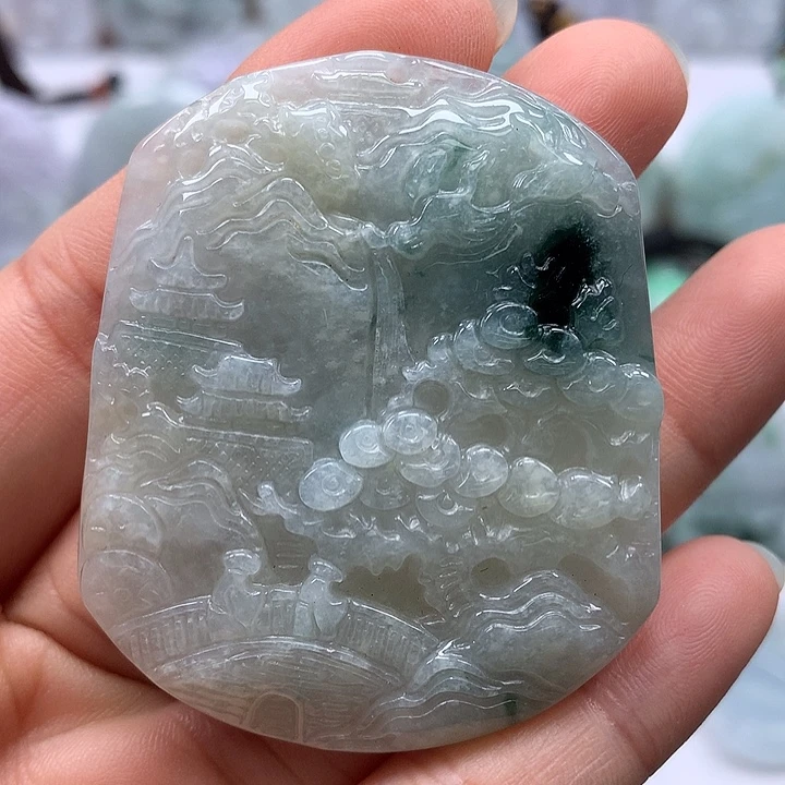 翡翠未镶嵌颈饰山水福利