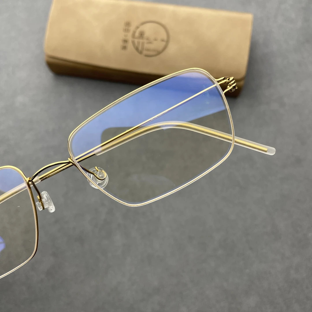 刘昊然TIM高智感无螺丝细框方框金丝近视眼镜男女超轻纯钛眼镜框