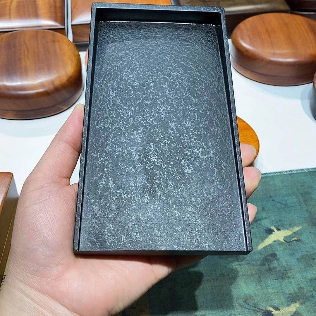 泥浆罗纹淌池砚台七寸