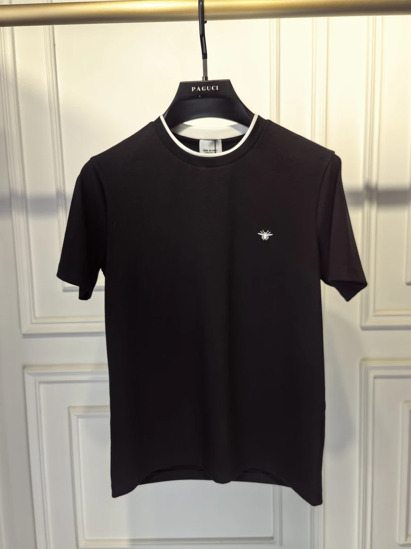 双领设计 假两件男士百搭舒适小标短袖T恤 时尚休闲