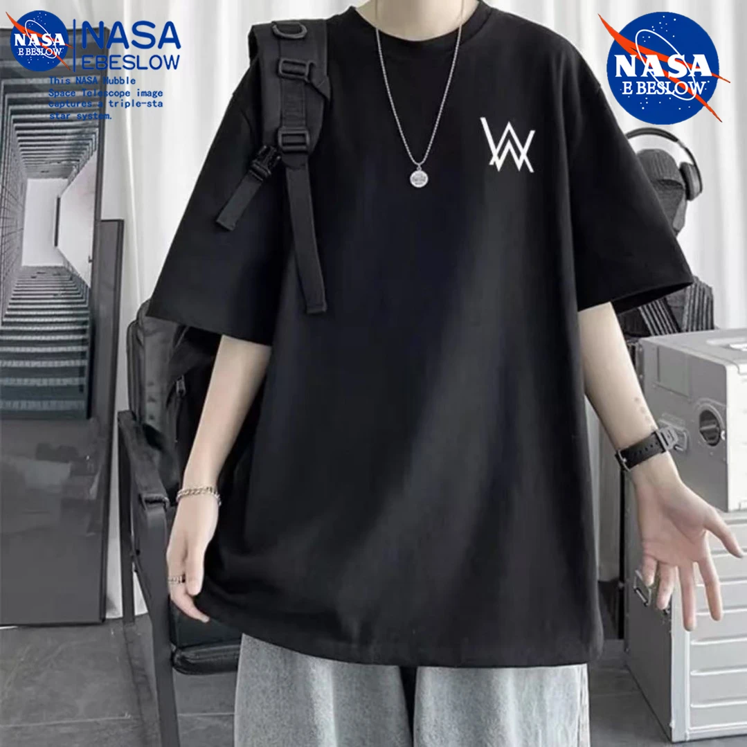 NASA 春夏季纯棉潮流男生短袖印男百搭半袖上衣休闲T恤时尚痞帅