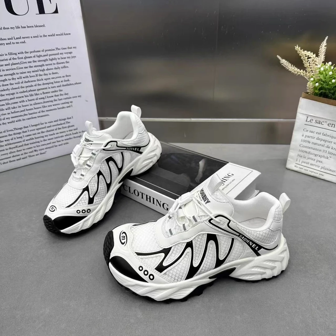 欧洲站复古超轻运动老爹鞋2025秋季新款薄网透气徒步户外感休闲鞋