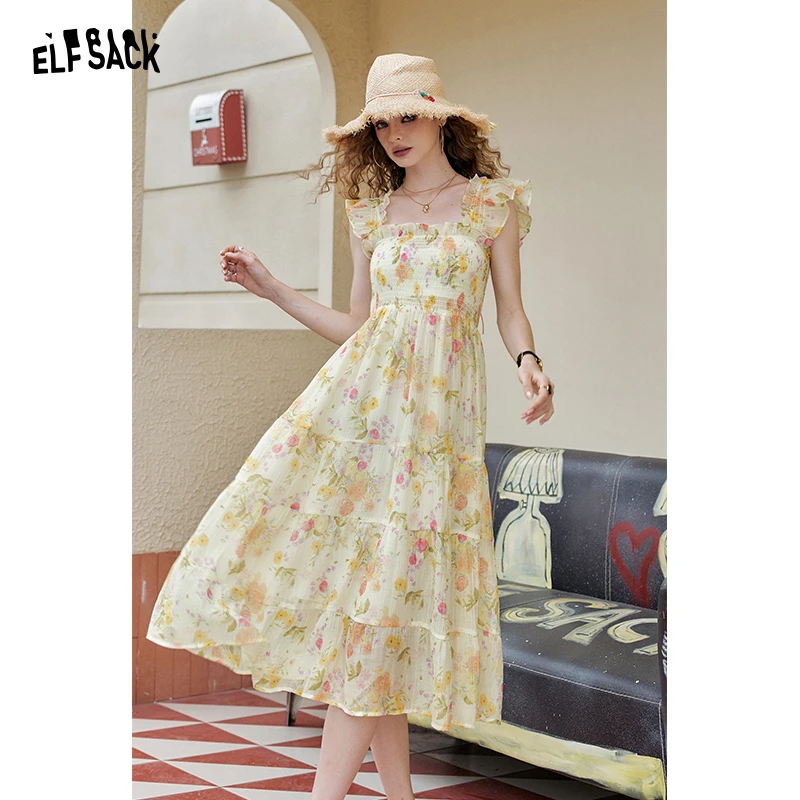 妖精的口袋泡泡袖法式浪漫连衣裙女2025年夏季新款仙女裙森系