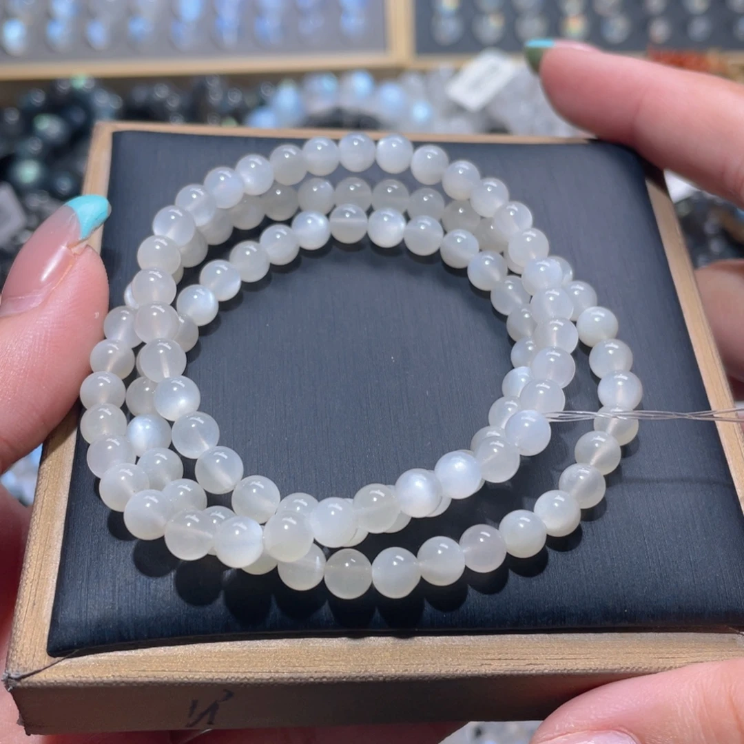 长石手链未镶嵌白月光手链多圈5.7mm