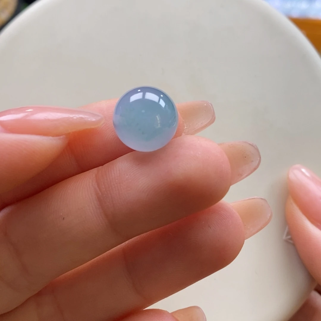 翡翠吊坠(不含链)未镶嵌翡翠梦幻春彩圆珠