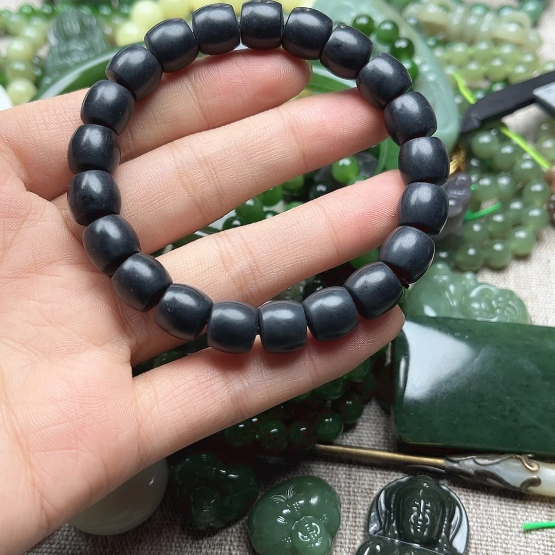 和田玉（墨玉）未镶嵌手串