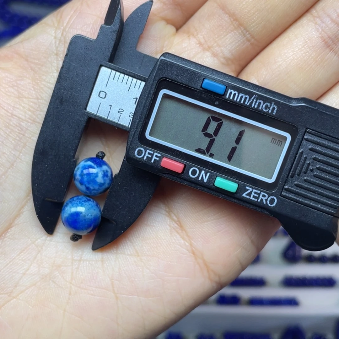 青金石未镶嵌9mm对珠配饰