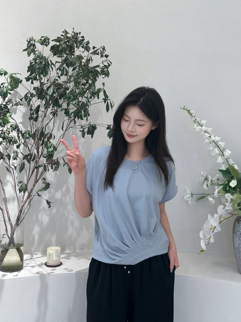 T恤修身型春夏休闲褶皱风Oversize风 FS16263