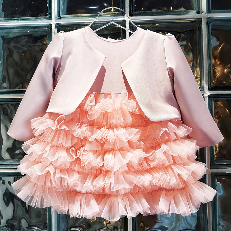 女宝周岁礼服裙婴幼儿女童生日衣服春夏儿童百搭蓬蓬纱蛋糕连衣裙