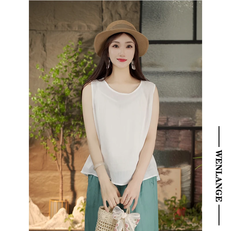【苎麻】8507 休闲素雅风极简风背心25夏季设计感百搭无袖打底通勤