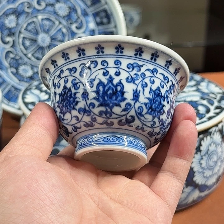 摆件宇泽堂精品缠枝莲压手杯