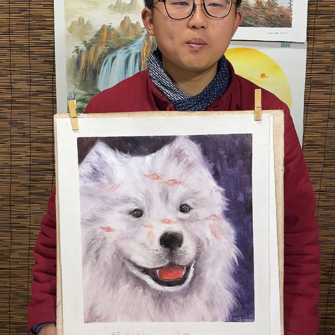 油画行路人小院绘画作品竞拍