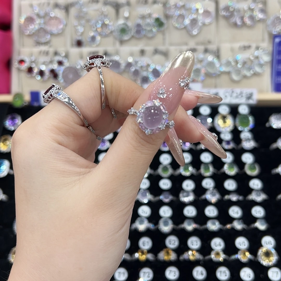 三***浪萤石银S925镶嵌戒指