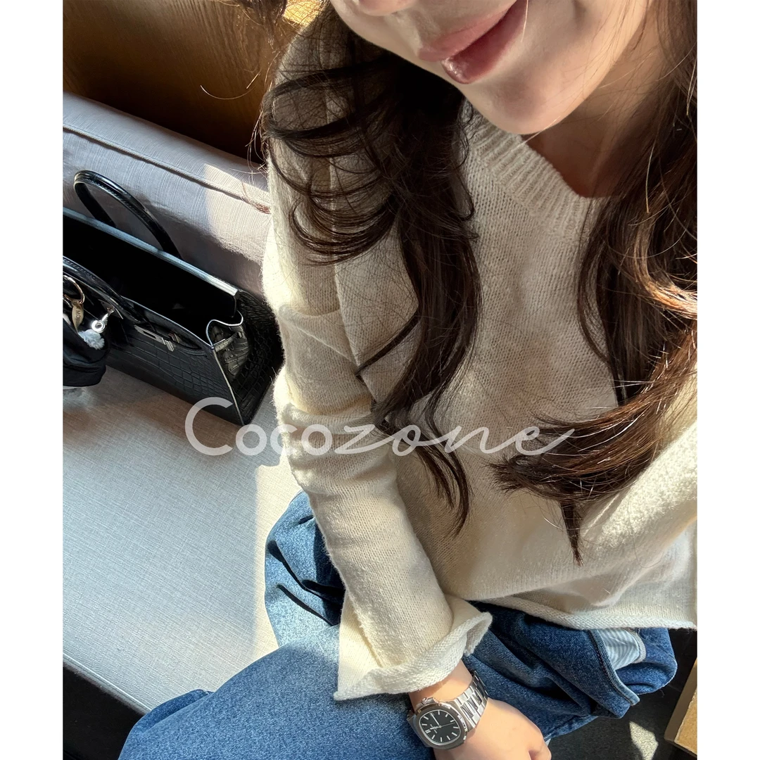 COCO ZONE 刘一一“云朵纱”绵羊毛混纺纯色毛织上衣 CD2A1651