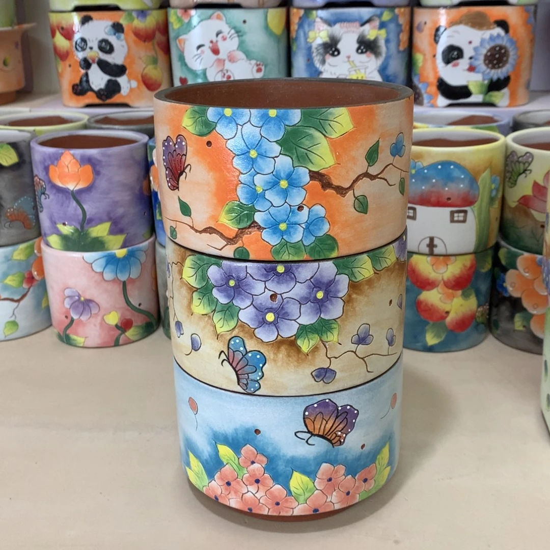 福利花盆，手绘花盆