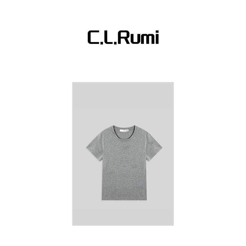 【Rumi时装】“彩虹糖”25夏百搭宽松彩纱圆领短袖T恤上衣6510tx