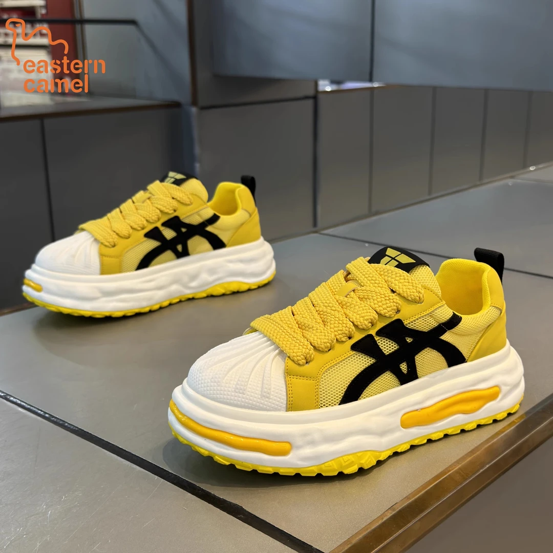 东方骆驼男鞋轻便透气网面增高厚底休闲鞋时尚百搭潮流防滑运动鞋