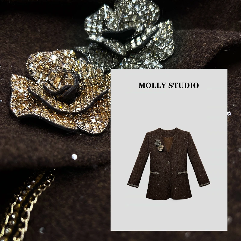 【风格主场】Molly秋冬新款显瘦垂感保暖轻奢女装高货外套M2025730
