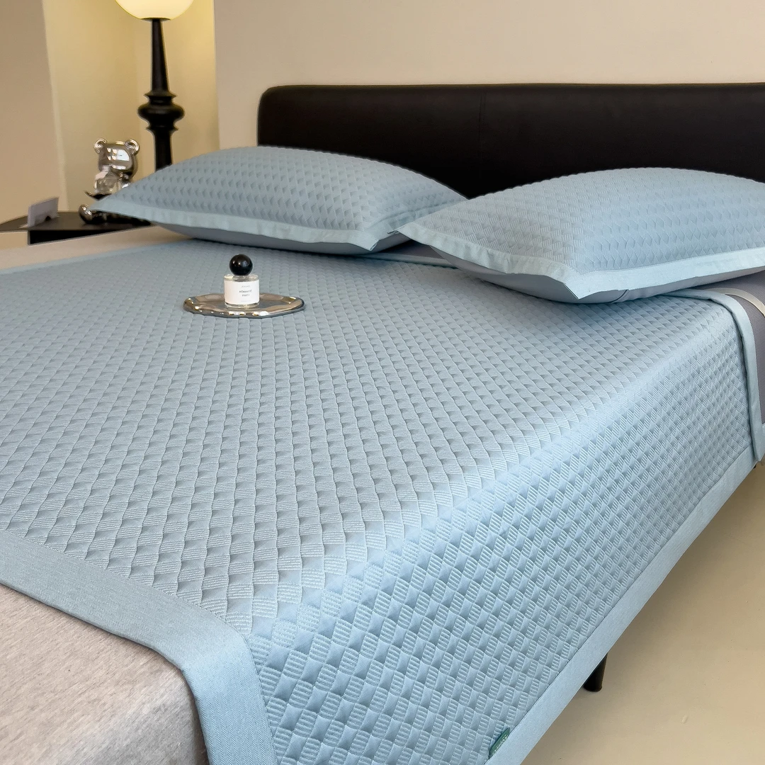 夏季冰丝凉席三件套夏天学生宿舍单人新款可机水洗凉垫空调软席子