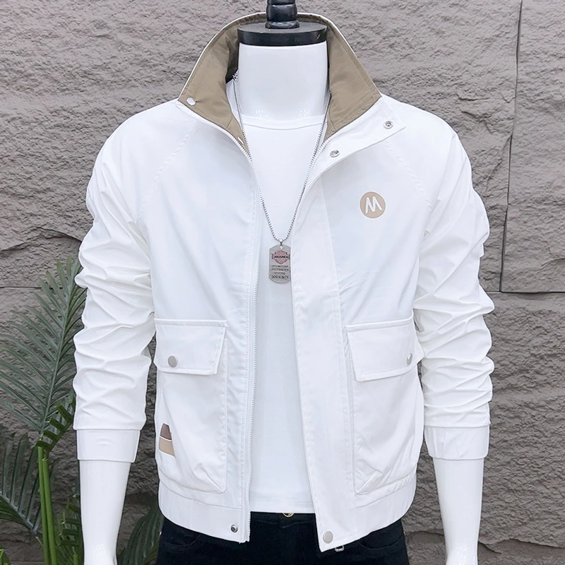 男士外套春秋季2025新款爆款休闲立领潮牌工装夹克韩版外衣3715