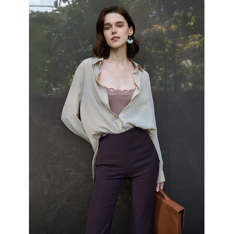 Mix Selection｜100%真丝重磅砂洗高级法式长袖衬衫春季MSAJY0037