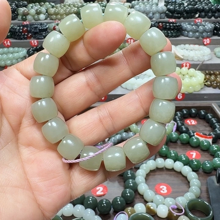 未镶嵌手链和田玉青海料直切卡12