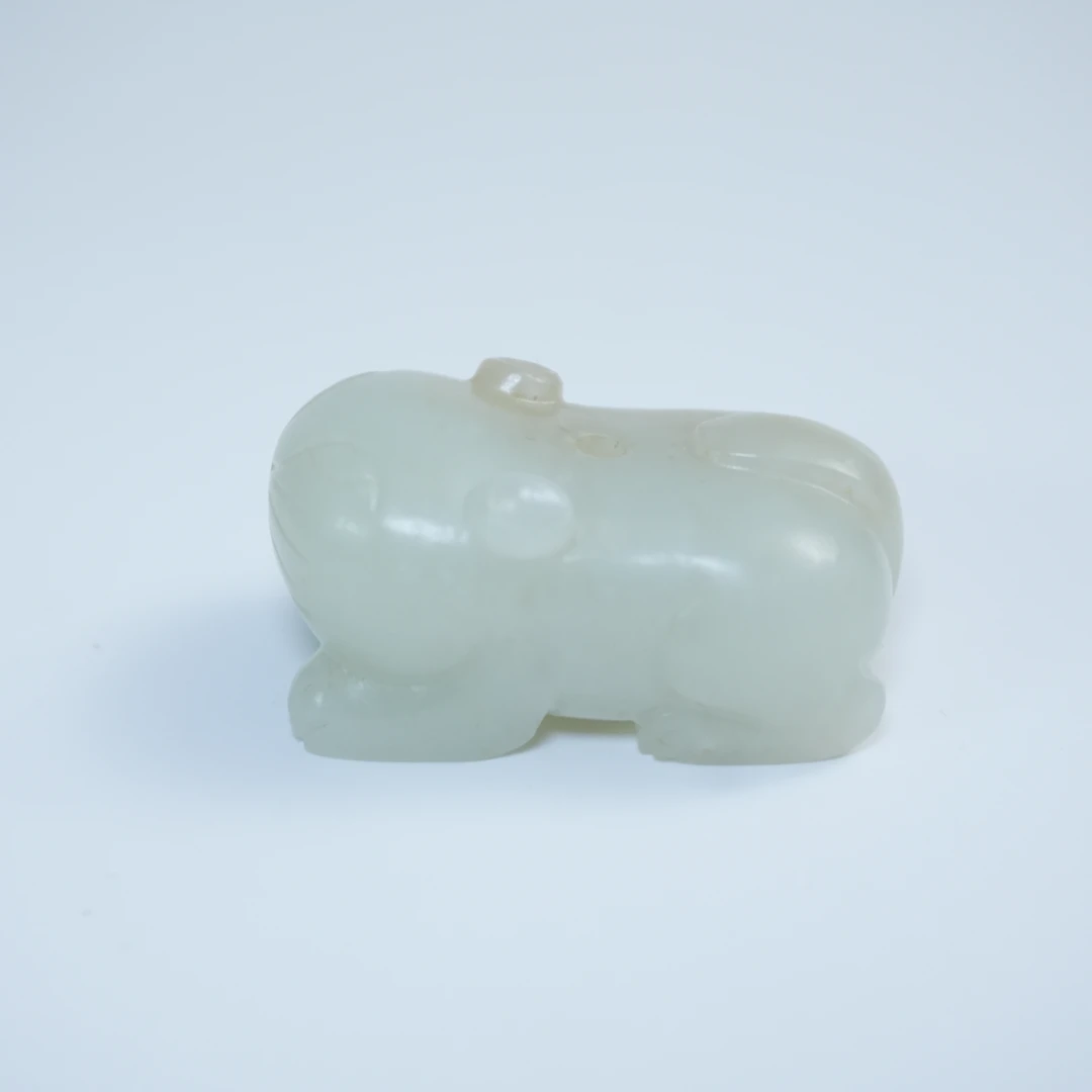 清代和田玉瑞兽446657*古玉*传承