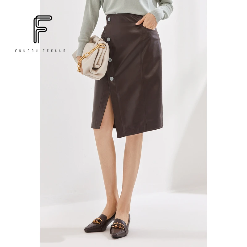 FF仿佛春装显瘦包臀裙中腰斜襟半身裙FW00237