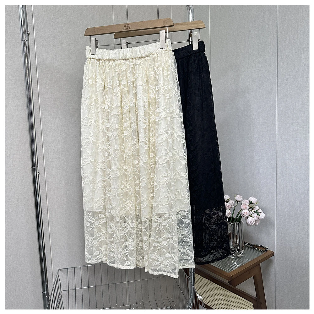 1Q102夏季新款宽松松紧腰女士休闲半身裙