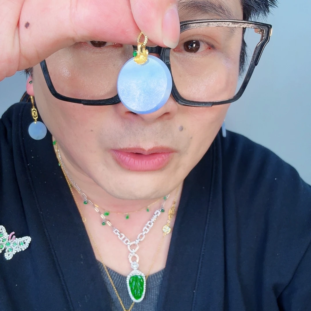 翡翠颈饰18K金镶嵌一个