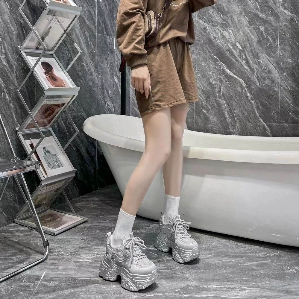 2025休闲新款亮钻老爹鞋女网面运动透气耐磨厚底增高时尚女鞋