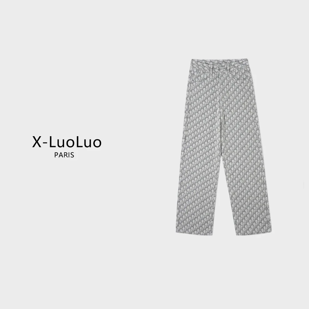 【X-LuoLuo洛洛】牛仔裤女长裤设计高级感时尚气质直筒阔腿裤ck7800