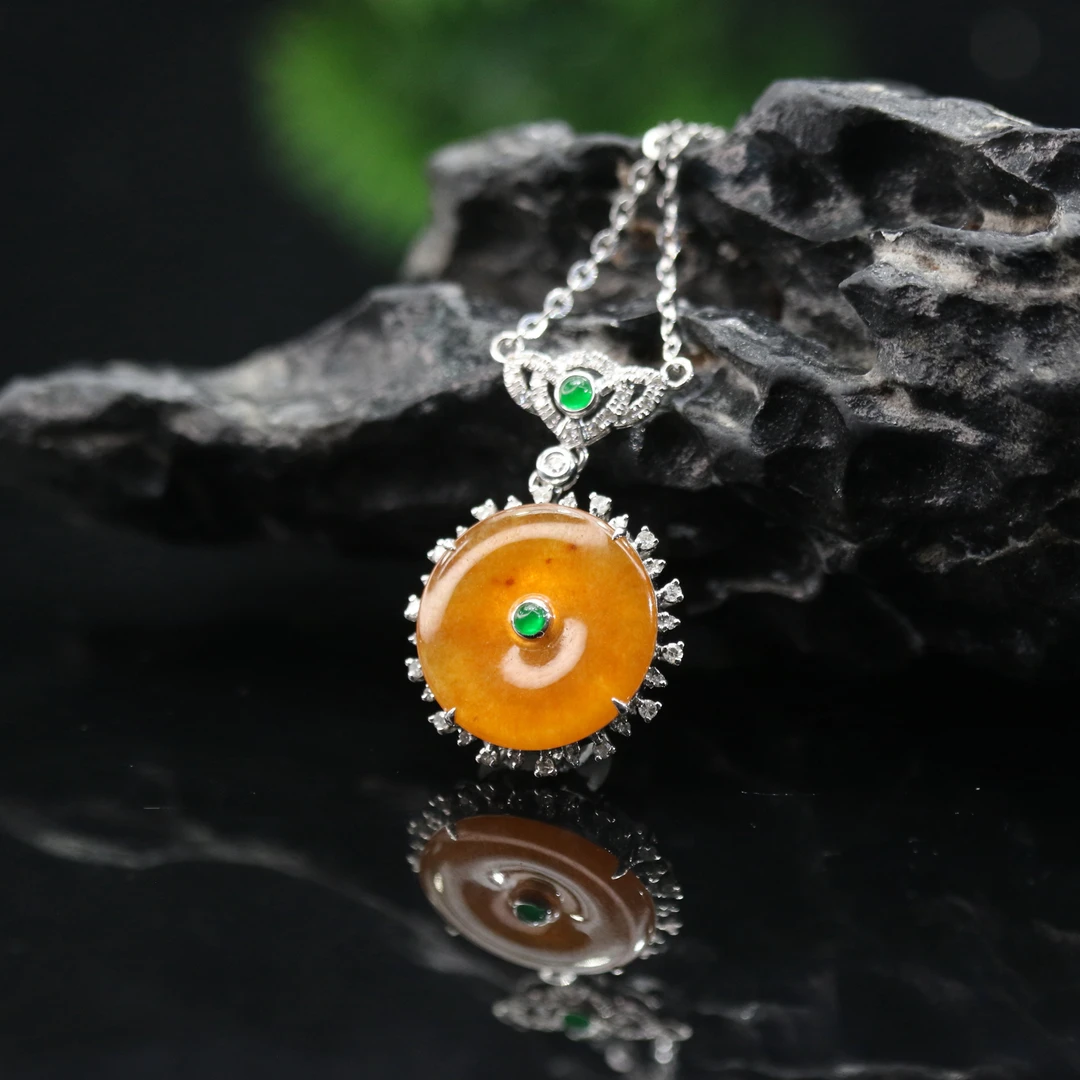 FC54天然缅甸翡翠A货18k冰红平安扣吊坠/400295/保利厦门拍卖