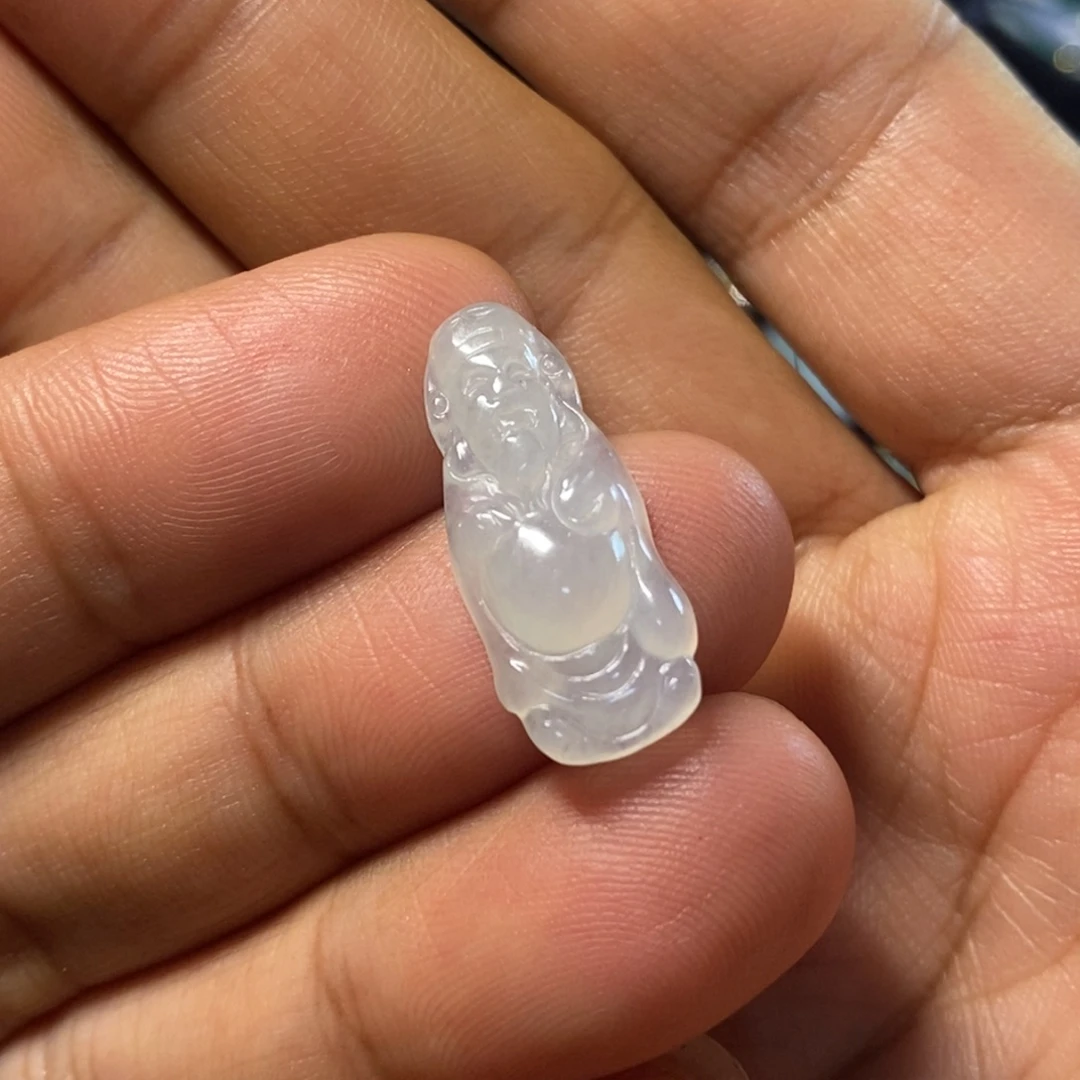翡翠未镶嵌颈饰天然缅甸翡翠A货冰胶财爷爷吊坠