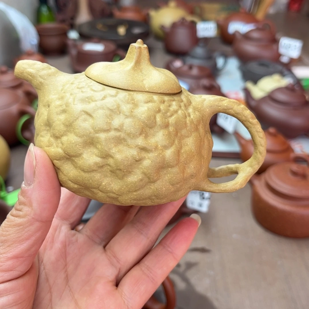 紫砂茶壶黄金段半手160cc