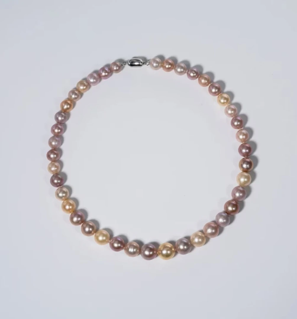 10-13mm紫珠项链时尚糖果色珍珠项链S925（多样性发一）