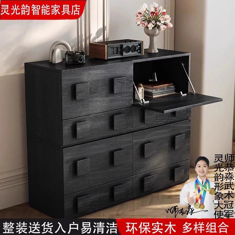 中古风实木卡门柜斗柜客厅储物柜电视机柜玄关柜组合柜卧室床头柜