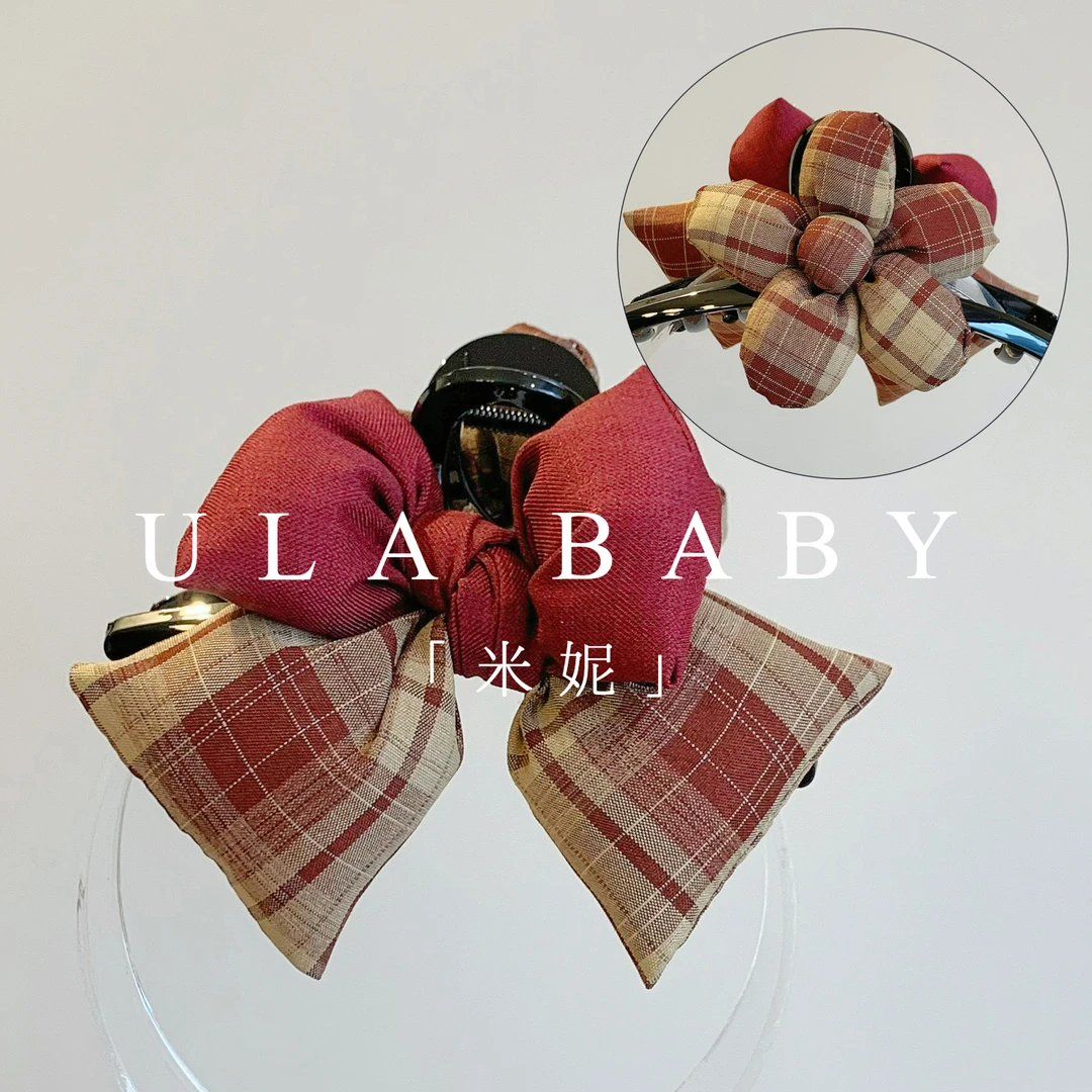 【喜儿ula】8-20-15「米妮」甜酷蝴蝶结波点时尚可爱鲨鱼抓夹