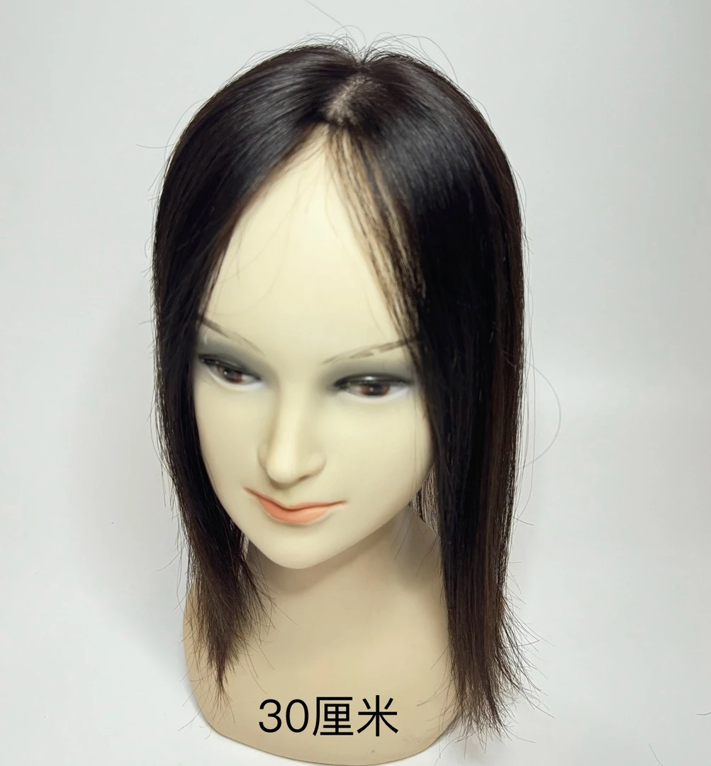 11*15全真发轻薄透气隐形锁骨发片自然遮白发前额递针手工补发片