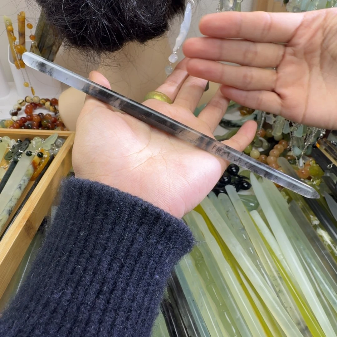 蛇纹石玉合金发饰