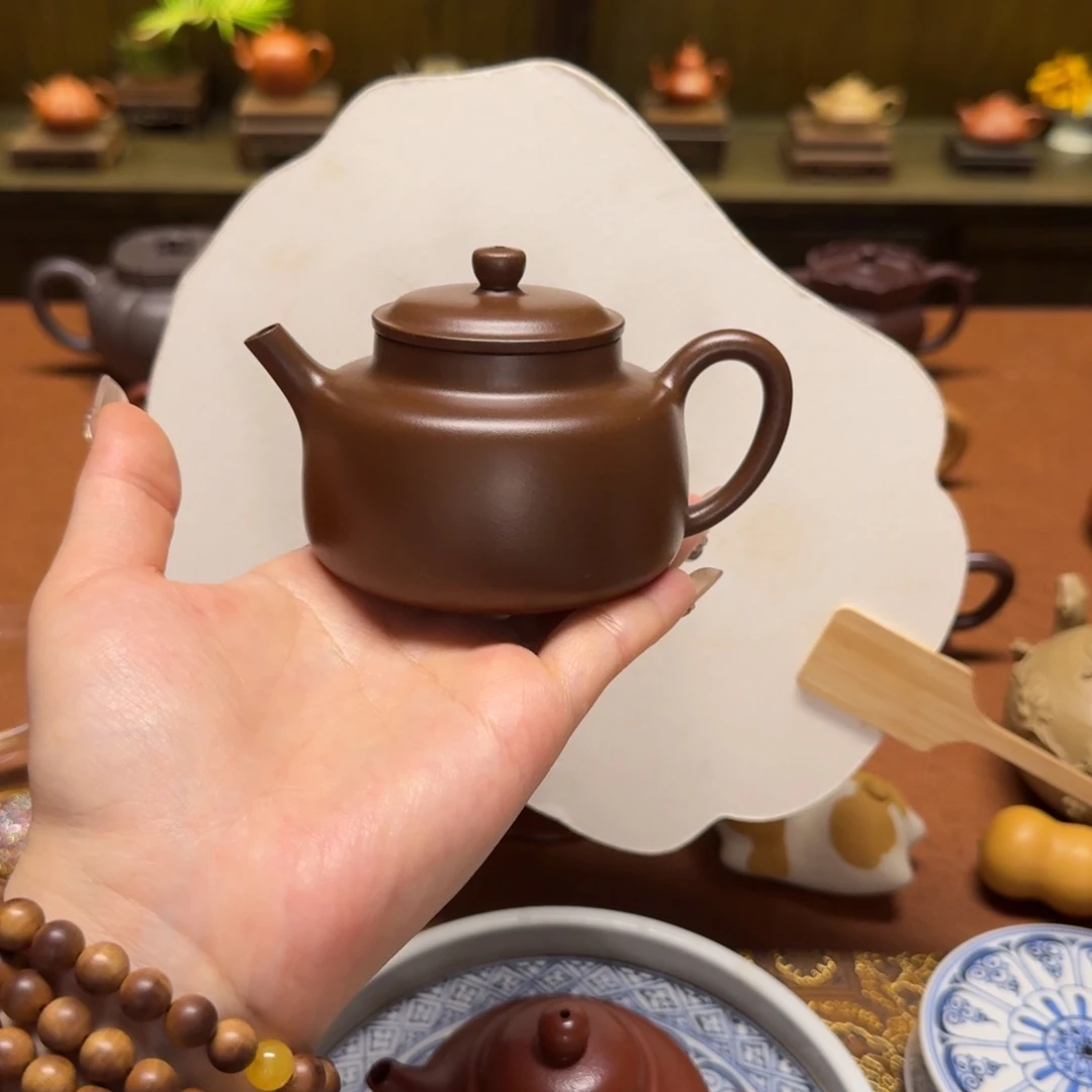 紫砂茶壶160cc，老紫泥，全手工制作
