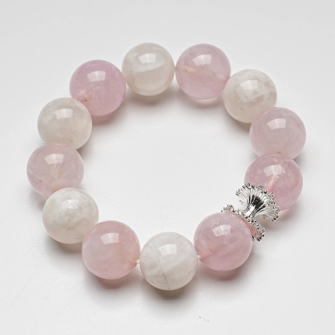 【粉釉结霜】天然马粉水晶手串女款雪花幽灵显白时尚轻奢手链