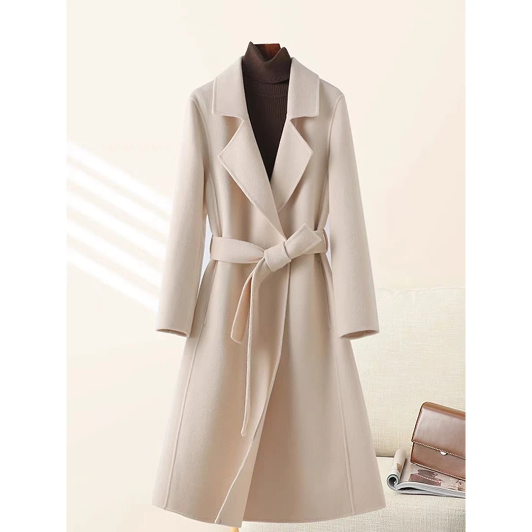 【B851-B860】冬款气质羊毛双面百搭时尚宽松轻奢女装羊绒外套