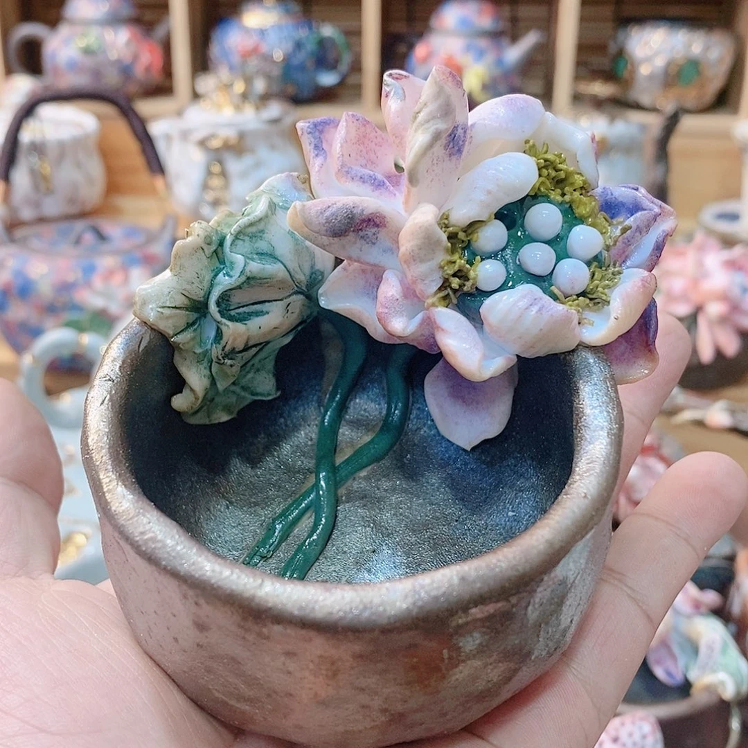 粗陶志野柴烧茶器