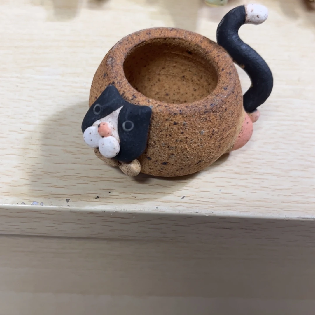 泥塑古镇炻陶花盆