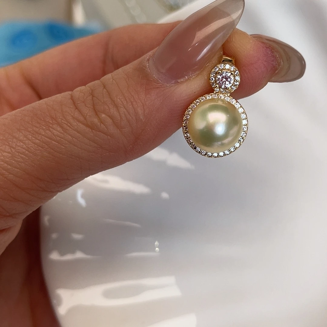 海水珍珠银S925镶嵌吊坠(赠链)