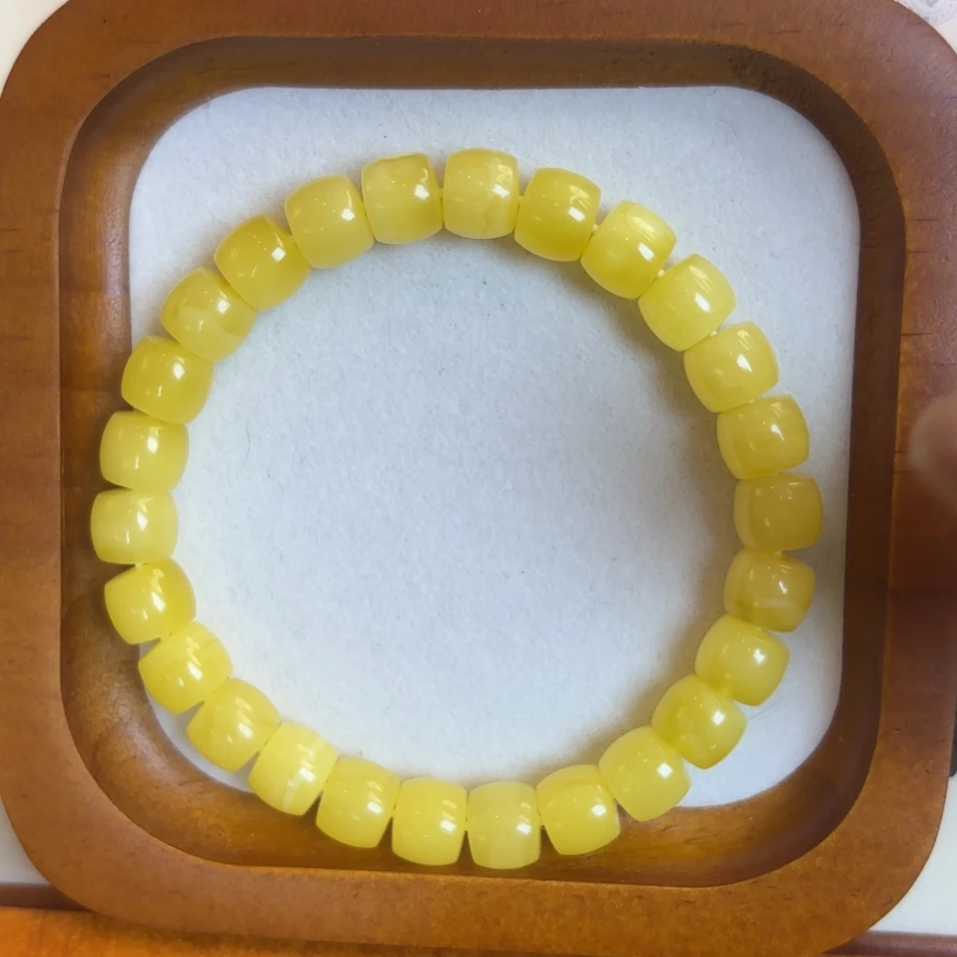 手链琥珀未镶嵌鸡油黄卡 8.8mm