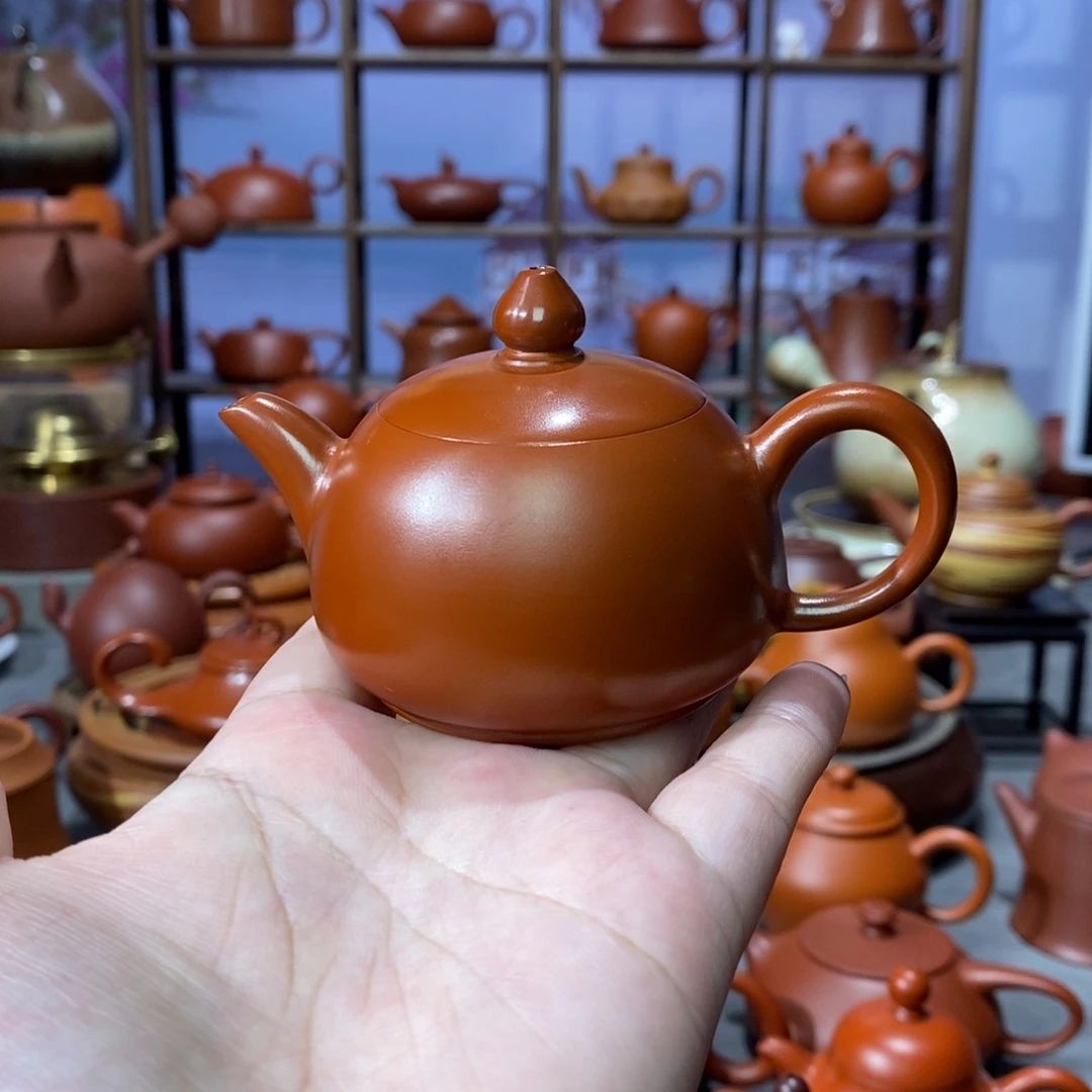 茶壶紫砂吴嘉麒朱泥水滴壶90cc。