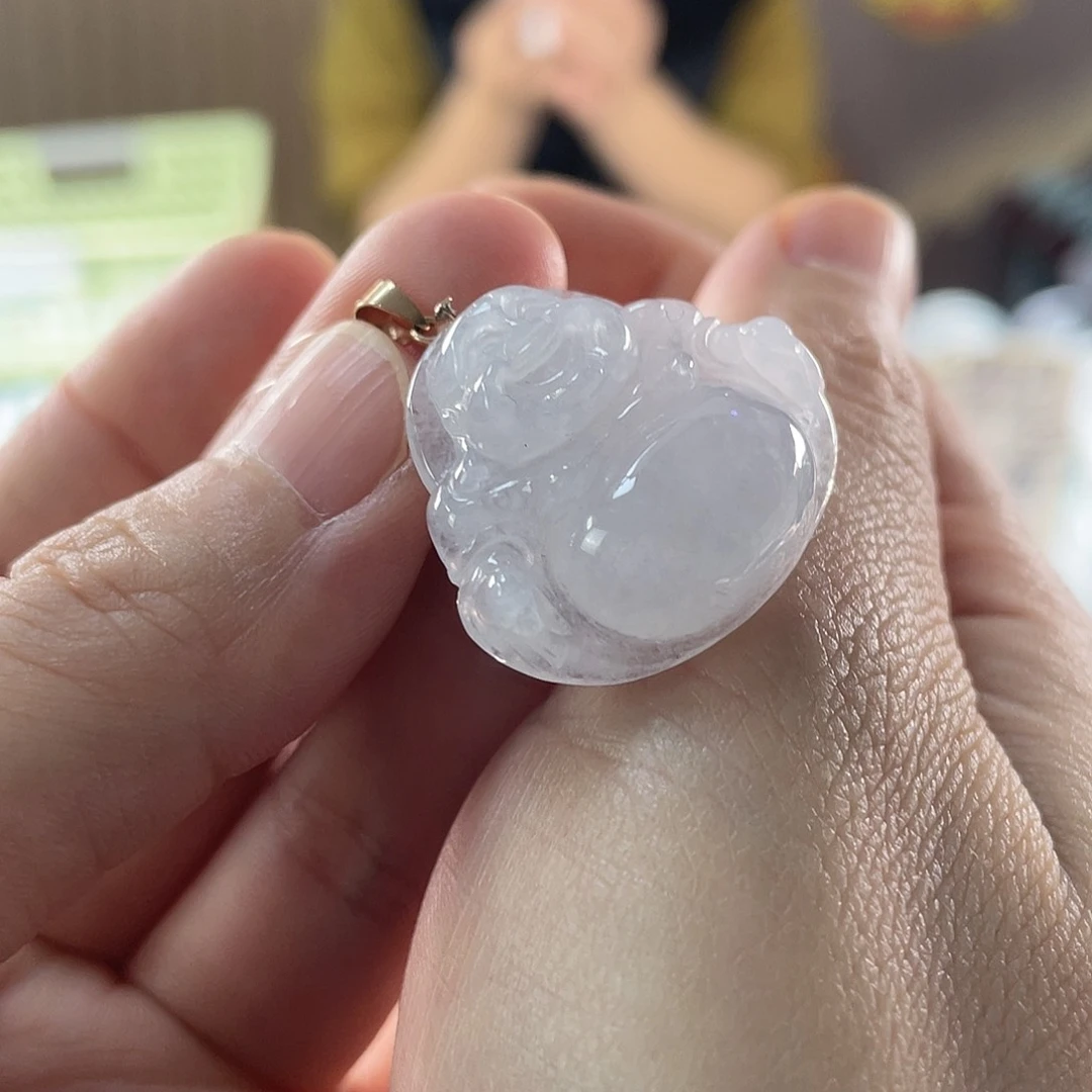 翡翠吊坠(不含链)18K金镶嵌1111111111